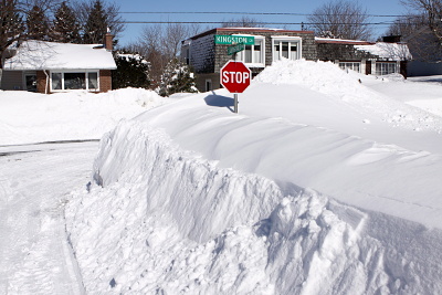 Stop sign in snow