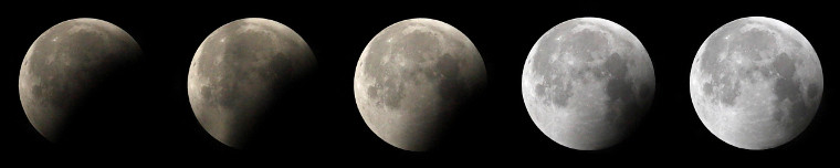 The moon emerges from totality